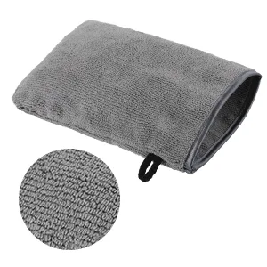 PHOGARY 10 Pack Microfiber Body Wash Mitts Soft Face Mitten Bath Spa Cloth Reusable Makeup Remover Mitt Gloves European Style Wash Cloth 6 8inch (grey) - Good Woven Texture