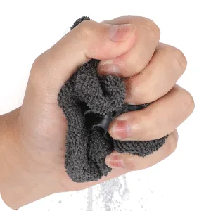 PHOGARY 10 Pack Microfiber Body Wash Mitts Soft Face Mitten Bath Spa Cloth Reusable Makeup Remover Mitt Gloves European Style Wash Cloth 6 8inch (grey) - Super-absorbent & light-weighted
