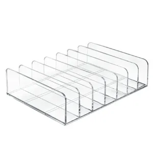 Vowcarol Eyeshadow Palette Organizer Acrylic 7-Section Divided Makeup Palette Organizer Holder - Clear 2 Pack - Eye shadow palette organizer