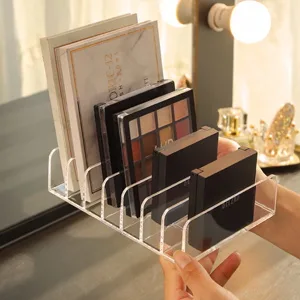 Vowcarol Eyeshadow Palette Organizer Acrylic 7-Section Divided Makeup Palette Organizer Holder - Clear 2 Pack - eyeshadow make up palette organizer