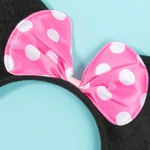 CHuangQi Mouse Ears Solid Black and Pink Bow Headband for Boys & Girls Birthday Party Pack of 12 - product information 9