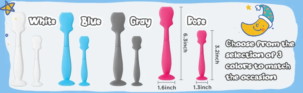 4 Pack Baby Diaper Cream Spatula Applicator Soft Silicone Baby Butt Paste Spatula Mini Rash Cream Brush for Baby Newborn (White Gray) - product information 2