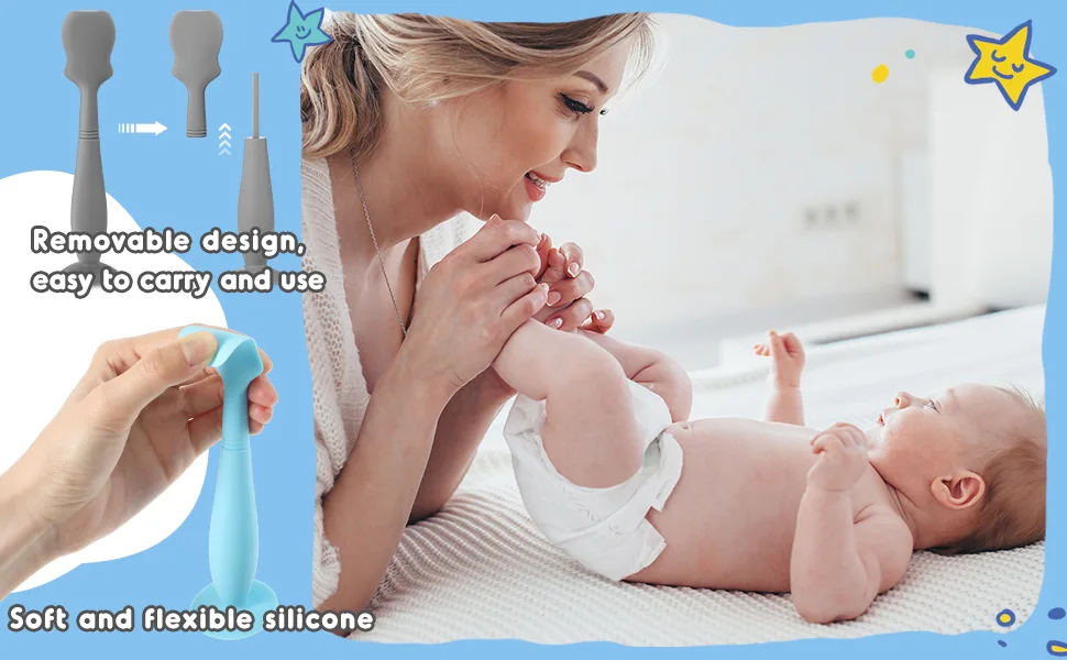 4 Pack Baby Diaper Cream Spatula Applicator Soft Silicone Baby Butt Paste Spatula Mini Rash Cream Brush for Baby Newborn (White Gray) - product information 3