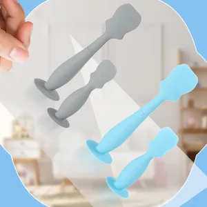 4 Pack Baby Diaper Cream Spatula Applicator Soft Silicone Baby Butt Paste Spatula Mini Rash Cream Brush for Baby Newborn (White Gray) - product information 4
