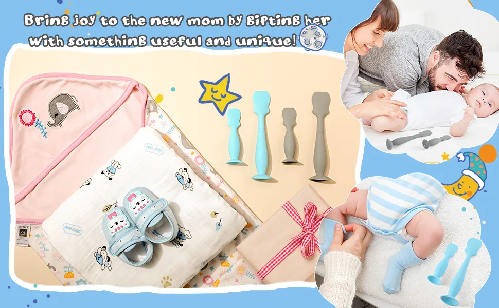 4 Pack Baby Diaper Cream Spatula Applicator Soft Silicone Baby Butt Paste Spatula Mini Rash Cream Brush for Baby Newborn (White Gray) - product information 7