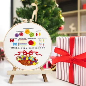 TINDTOP Embroidery Kit for Beginners 4 Pack Cross Stitch Practice Kits for Beginners Include Embroidery Cloth Hoops Threads for Craft Lover Hand Stitch with Embroidery Skill Techniques Beginners Embroidery - Beginners embroidery kit