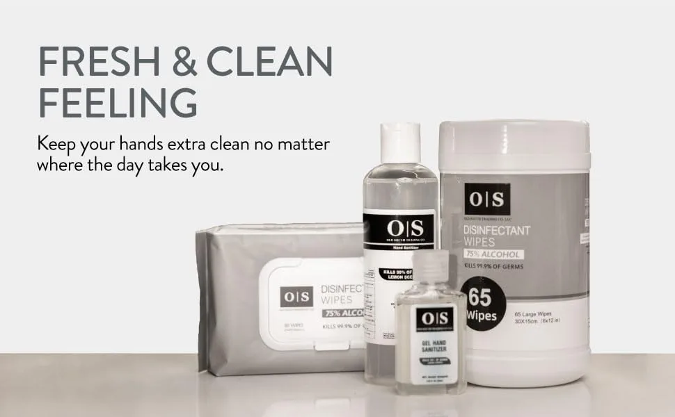 Old South Trading Alcohol Hand Wipes - 2 Canisters/65count (130 Wipes Total) - Sanitizing Wipes for Hands - Fresh and Clean Feeling