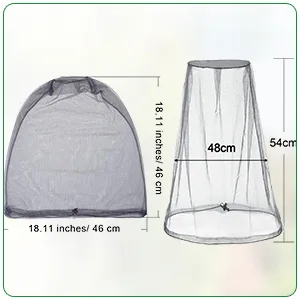 4 Pack Mosquito Head Net Face Mesh Net Head Protecting Net for Outdoor Hiking Camping Climbing Walking Mosquito Fly Insects Bugs Preventing (Black Regular Size) Black Regular Size - big and normal size
