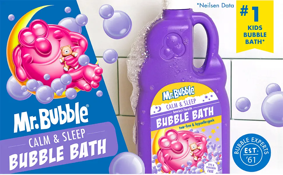 Mr. Bubble Calm & Sleep Bubble Bath (Pack of 2 Bottles 36 fl oz Each) - Mr. Bubble Calm & Sleep Bubble Bath