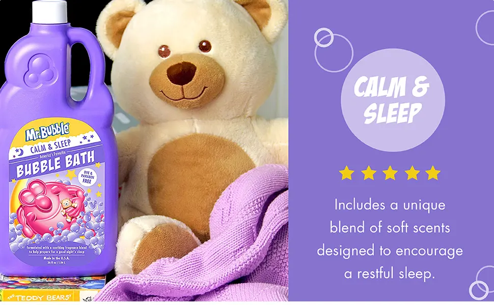 Mr. Bubble Calm & Sleep Bubble Bath (Pack of 2 Bottles 36 fl oz Each) - Mr. Bubble Calm & Sleep Bubble Bath Scent