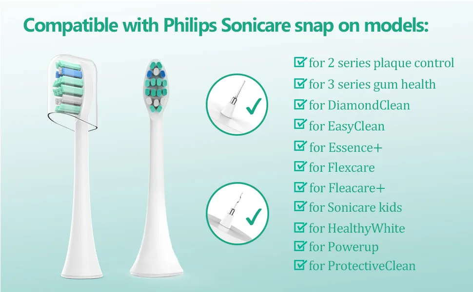 Toothbrush Replacement Heads Compatible with Philips Sonicare Soft Electric Brush Head Compatible with 2 Series ProtectiveClean DailyClean Plaque Control Gum 4100 5100 C2 G2 W 10 Pack - product information 5