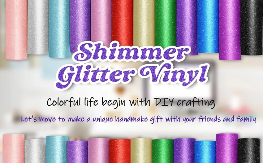 TECKWRAP Shimmer Vinyl Glitter Adhesive Sheets for Craft Cutter 12 x 12 10 Sheets/Pack 10 Colors Sheets - glitter vinyl shimmer vinyl