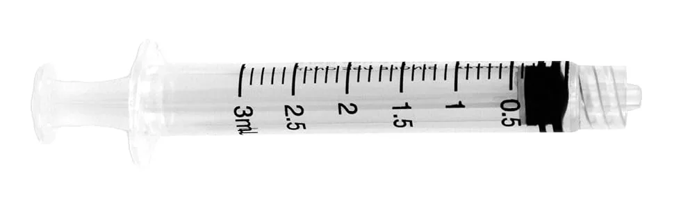 3ml Syringe Sterile with Luer Lock Tip - No Needle - Individually Sealed - Great for Medicine Feeding Tubes and Home Care - 30 Count - syringe