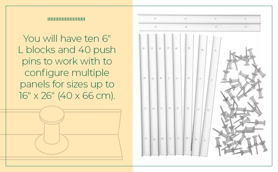 GEWAHEE 6 Layout Block System - Pack of 10 - for Stained Glass Making - Complete with Copper Foil Tape - You will have ten 6¨L blocks + 40 push pins to work with