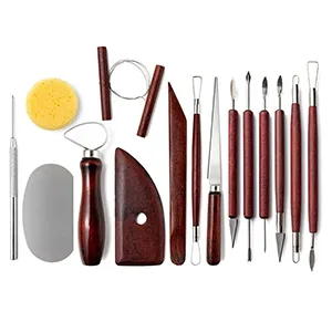 LINPHCEY 15Pcs Pottery Clay Sculpting Tools Polymer Clay Tools Wood Carving Tools Pottery Clay Modelling Tools Double-Ended for Sculpture Modelling Clay Polymer Ceramic Embossing with Storage Case 15PCS SET - product information 2