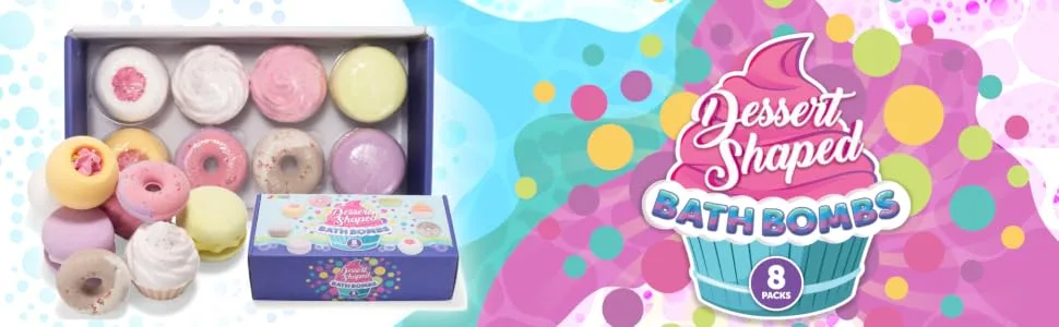 Dessert Bath Bombs Set 8 Pack Bubble Bath Bombs SPA Bath Fizzies Set Great Gift Set for Birthday Christmas Easter for Boys and Girls - product information 2