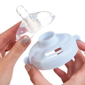 Kiinde Active Latch Silicone Baby Bottle Anti Colic Leak Proof Easy to Clean Includes 2 Medium Flow Active Latch Nipples with Covers 4 Ounce 2 Count Blue - active latch nipple