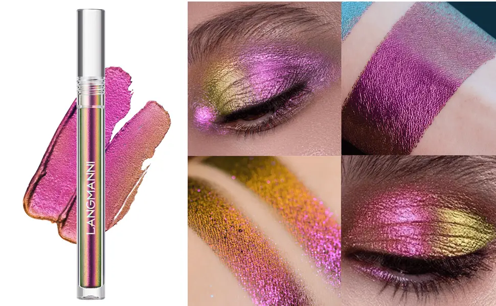 BIOKUSY 3 Pack Multichrome Liquid Eyeshadow Chameleon Metallic Color Shifting One-Swipe Coverage Quick-Drying & Waterproof Holographic Glitter Shimmer Eye Shadow Makeup Set (3 Pack Gift Kit) - wonder liquid eyeshadow