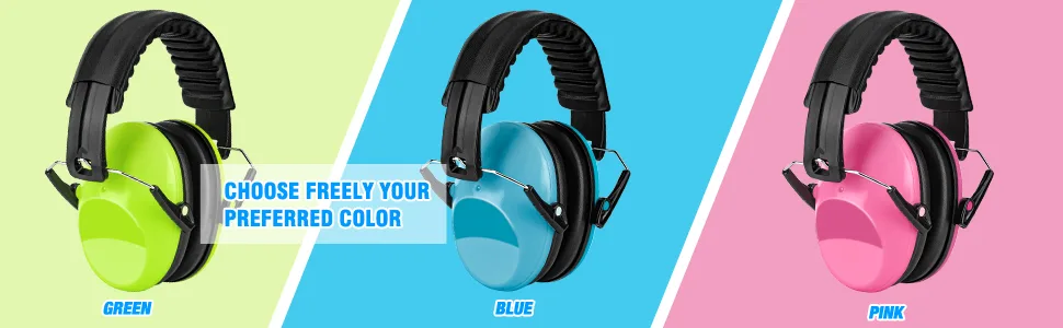 BlueFire Kids Noise Cancelling Ear Muffs 2 Pack Sound Blocking Over Ear Headphones Foldable Hearing Protection Ear Muffs Blue 1 - Protection Safety Earmuffs 6