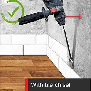 KSP-Tec - SDS-Plus Chisel Set for SDS+ Rotary Hammers with Tile Chisel with Storage Case for Masonry Concrete Brick Stone 4pcs SDS Plus Chisel Set - Tile Chisel