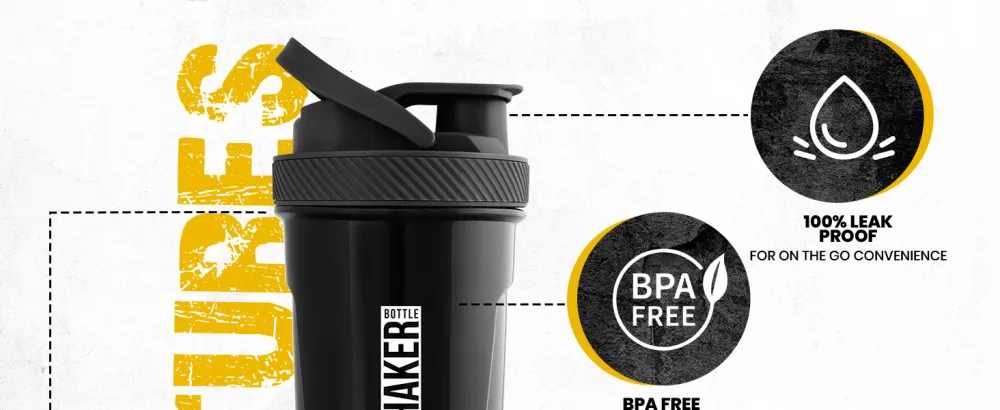 Utopia Home 2-Pack Shaker Bottle - 24 Ounce Protein Shaker Bottle for Pre & Post workout drinks - Classic Protein Mixer Shaker Bottle with Twist and Lock Protein Box Storage(All Black & Clear/Black) - Shaker Bottle