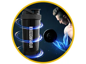 Utopia Home 2-Pack Shaker Bottle - 24 Ounce Protein Shaker Bottle for Pre & Post workout drinks - Classic Protein Mixer Shaker Bottle with Twist and Lock Protein Box Storage(All Black & Clear/Black) - Shaker Bottle
