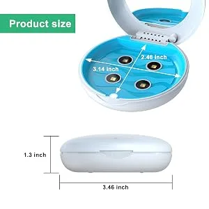 ZIZNBA Retainer Case Mouth Guard Case with Mirror Slim Retainer Case with UVC - White - rc-sz