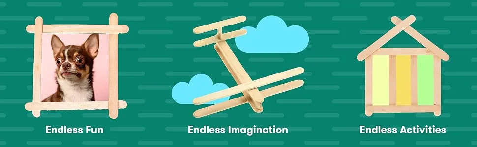 2000 pcs Jumbo Wooden Craft Sticks Pack - Bulk Popsicle Sticks for Arts & Crafts Projects Holiday Ornament Crafting Ice Cream Waxing 2 000 Pieces - Endless Fun