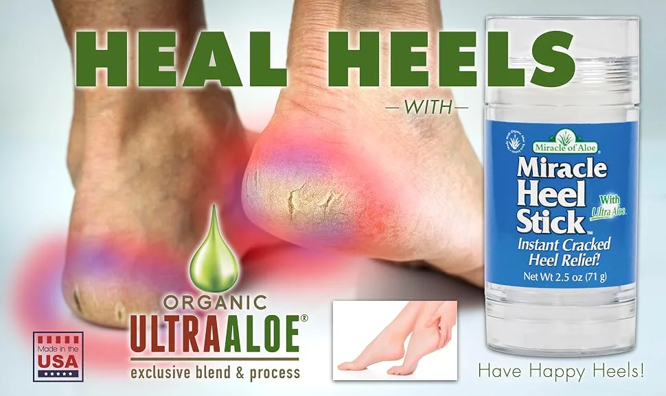 2-Pack Miracle Heel Stick with Pure UltraAloe Aloe Vera Gel | 2.5 ounce stick - product information 2