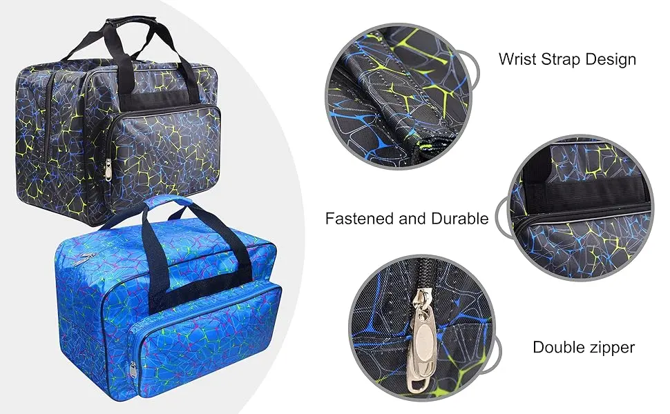 TLBTEK Black Sewing Machine Carrying Case Universal Canvas Carry Tote Bag Portable Padded Storage Dust Cover with Pockets for Sewing Machine - Feature