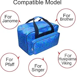 TLBTEK Black Sewing Machine Carrying Case Universal Canvas Carry Tote Bag Portable Padded Storage Dust Cover with Pockets for Sewing Machine - sew machine case cover
