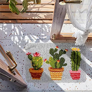 HCDMRE Tapestry Kits Latch Hook Rug Kits Carpet Embroidery Latch Hook Rug Needlework Button Package DIY Rugs Hook Rug Point Rug Cactus - Latch Hook Rug Kits