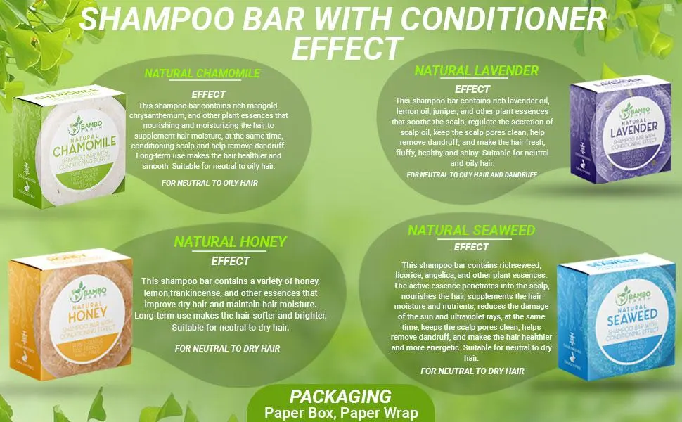 Solid Shampoo Bar And Conditioner Effect Hair Soap 4 Pack 100% Organic Shampoo Bars For Hair With All Natural Plant Based Essential Oils And Eco Friendly Zero Waste Biodegradable Packaging - Shampoo bar bars natural hair conditioner body