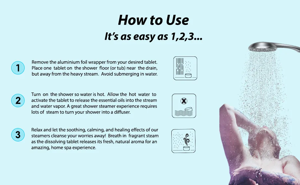 Zen LITE Steamers - Invigorate Citrus Blast Shower Steamers - Aromatherapy (Pack of 15) Extra Large Shower Bombs with Essential Oils (Less Intense Formula) - How to Use. It