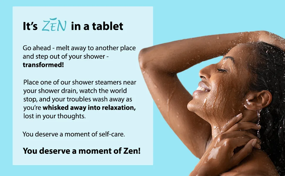 Zen LITE Steamers - Invigorate Citrus Blast Shower Steamers - Aromatherapy (Pack of 15) Extra Large Shower Bombs with Essential Oils (Less Intense Formula) - product information 6