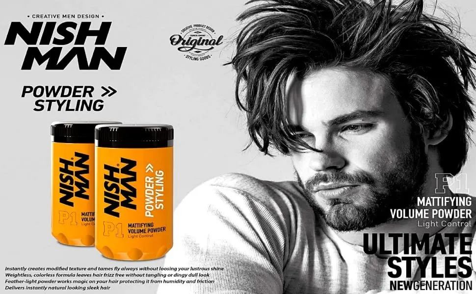 Nishman 2 Pack Mattifying Volume Wax Powder - NISHMAN Matte Finish Volume Powder and Styling Light Control