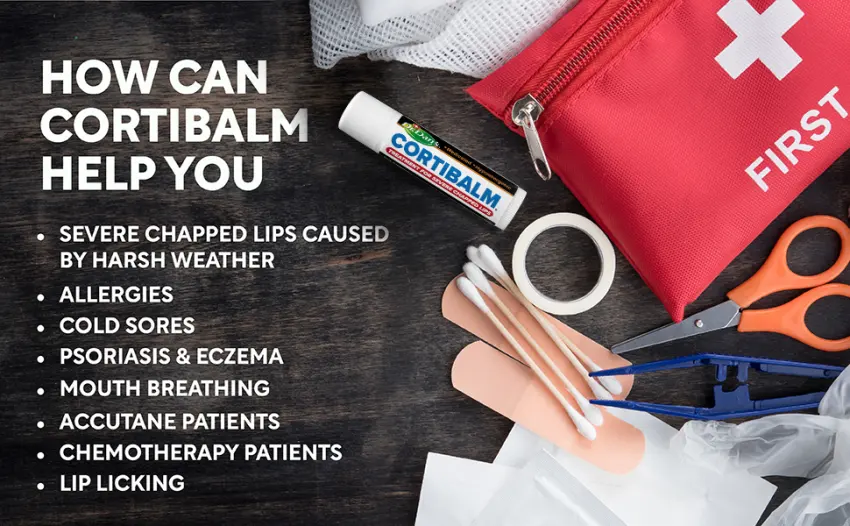Dr. Dan's Cortibalm- 4 Pack - for Dry Cracked Lips - Healing Lip Balm for Severely Chapped Lips - Designed for Men Women and Children - aid sore care intense sensitive preventative moisture red restore protein blistering milk moist