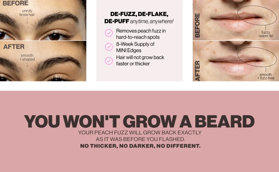DERMAFLASH MINI Precision Edges Facial Hair Remover Replenishment Set 8-Pack Refill - dermaflash