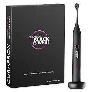 Curaprox Hydrosonic Black is White Activated Charcoal Electric Toothbrush Replacement Heads (2 Pack) BLACK IS WHITE Hydrosonic CARBON B rsten 2x - Curaprox Hydroso ic Pro Orthodontic Electric Toothbrush