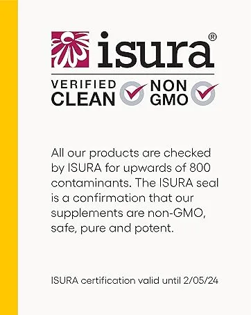 Natural Factors NEM Natural Eggshell Membrane Promotes Joint Comfort and Flexibility 60 Capsules 60.0 Servings (Pack of 1) - All our products are checked by ISURA for upwards of 800 contaminants.