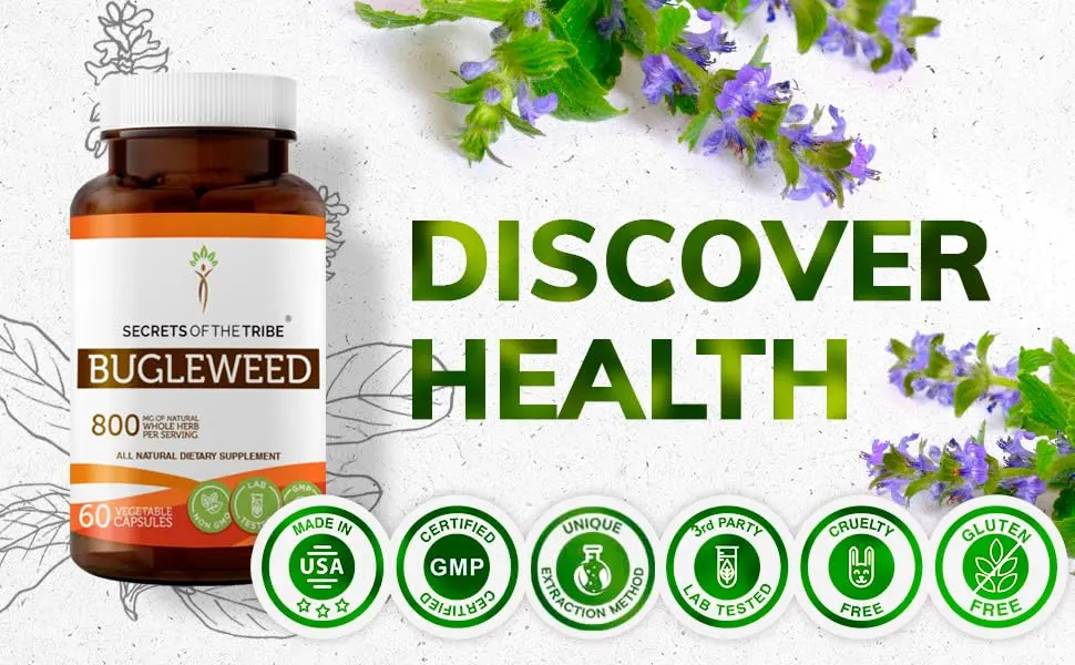 Secrets of the Tribe Bugleweed 60 Capsules(2 pcs.) 800 mg Bugleweed (Lycopus Virginicus) Dried Herb (2x60 Capsules) 60 Count (Pack of 2) - best