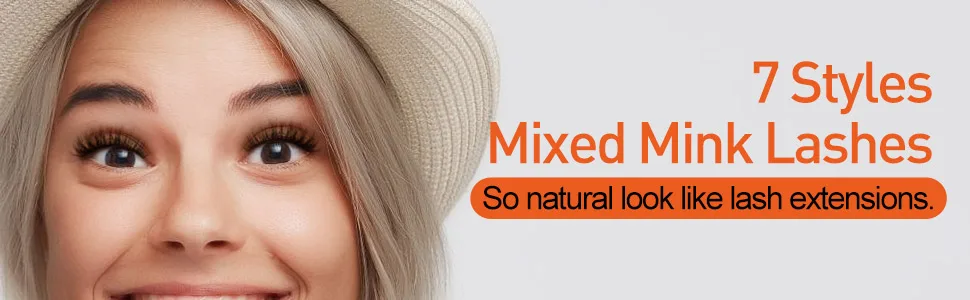 7 Styles Natural Lashes Mink Wispy Fluffy False Eyelashes 3D Eye Lashes Pack EYDEVRO Fake Eyelashes 14 Pairs 12-17mm Mixed - natural mink lashes