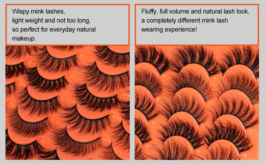 7 Styles Natural Lashes Mink Wispy Fluffy False Eyelashes 3D Eye Lashes Pack EYDEVRO Fake Eyelashes 14 Pairs 12-17mm Mixed - natural mink lashes
