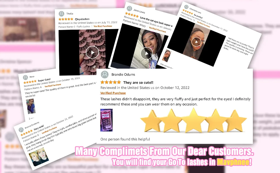 Half Lashes Natural Looking Cat Eye Lashes Accent Eyelashes Multi-layers Wispy Fluffy 3D Curly False Lashes Pack by Mavphnee - Complimets from our customers