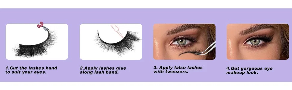 Fox Eye Lashes Natural Looking Wispy Eyelashes D Curl Fluffy Faux Mink Lashes Multi-layers Volume False Lashes 7 Pairs Pack by Mavphnee 7M - How to Apply False Lashes