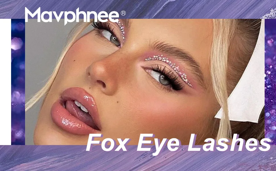 Fox Eye Lashes Natural Looking Wispy Eyelashes D Curl Fluffy Faux Mink Lashes Multi-layers Volume False Lashes 7 Pairs Pack by Mavphnee 7M - Mavphnee Fox Eye Lashes