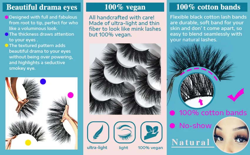 JIMIRE High Volume False Eyelashes Fluffy 3D Lashes Pack 5 Pairs - 526-02-lashes