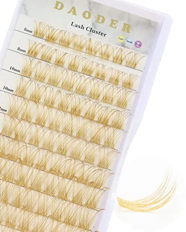DAODER Lashes 25mm Mink Lashes Fluffy Thick Long Big Wispy False Eyelashes Dramatic Light Soft Bold Fake Eye Lashes Pack 7 Pairs - Blonde cluster lashes