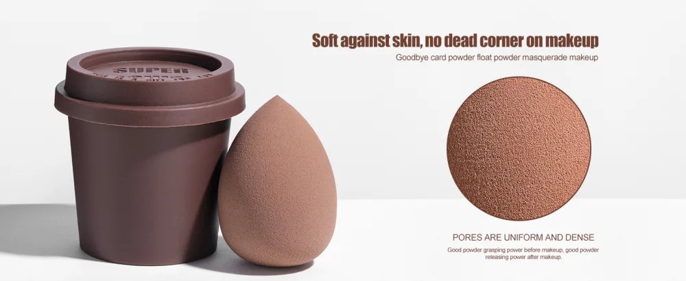 BS-MALL Makeup Sponge Set Foundation Blending Beauty Sponge Flawless for Liquid Cream and Powder Multi-colored Makeup Sponges 4 Pcs with Coffee Cup Package - product information 26