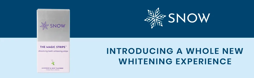 Snow Sensitive Teeth Whitening Strips The Magic Strips Lavender & Mint Flavor - 28 Strips - plaque tartar remover stain ilumi opalescence go oralgen brighten dental tools cleaning hygiene